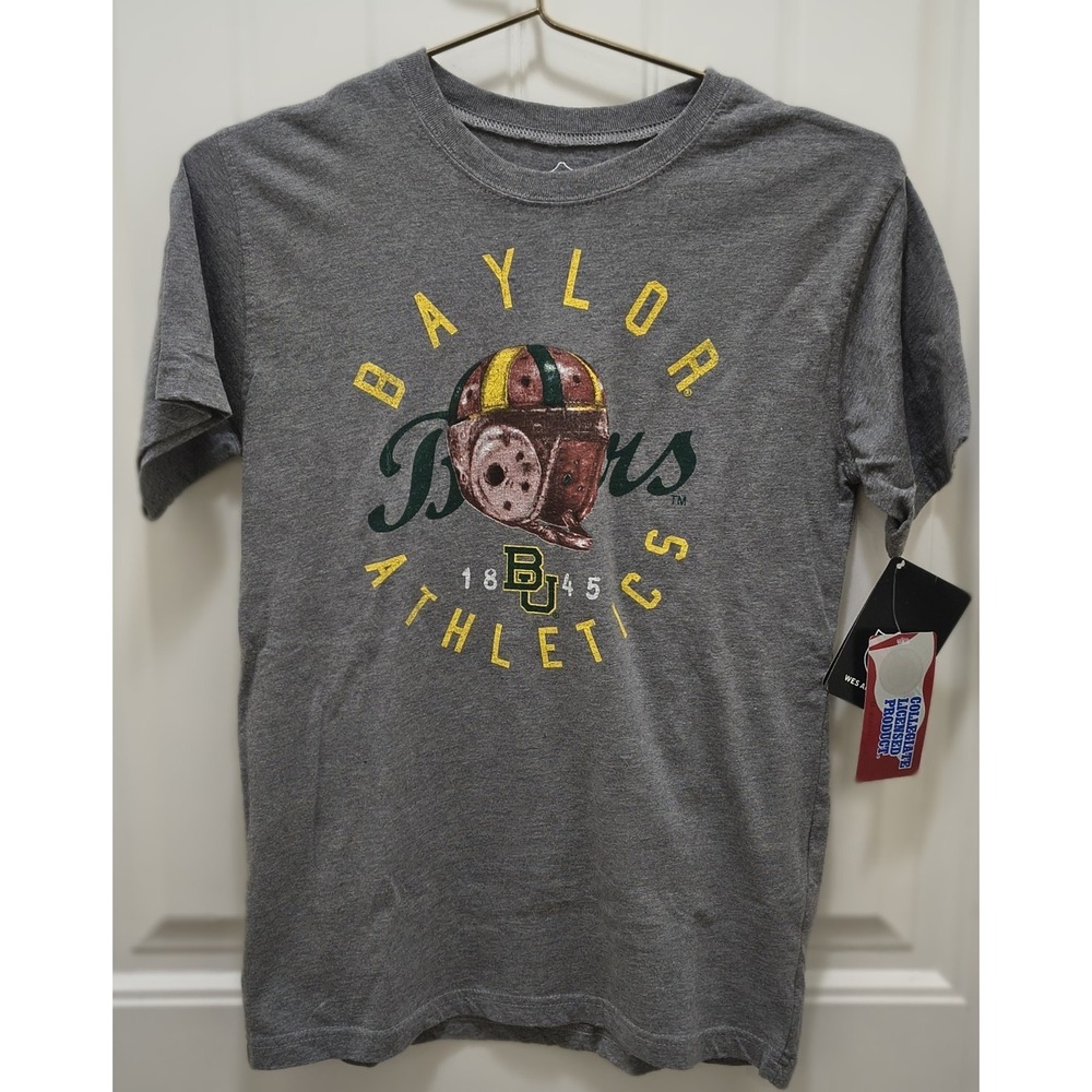 Wes‎ & Willy Baylor Bears Retro  Graphic Tee Charcoal Youth Med NWT